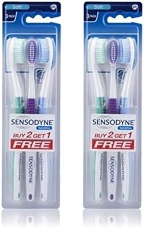 Sensodyne Sensitive Toothbrush Soft Sensitive Teeth, 3 Count (Pack of 2)