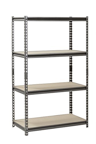 Muscle Rack UR361860PB4P-SV Silver Vein Steel Storage Rack, 4 Adjustable Shelves, 3200 lb. Capacity, 60″ Height x 36″ Width x 18″ Depth