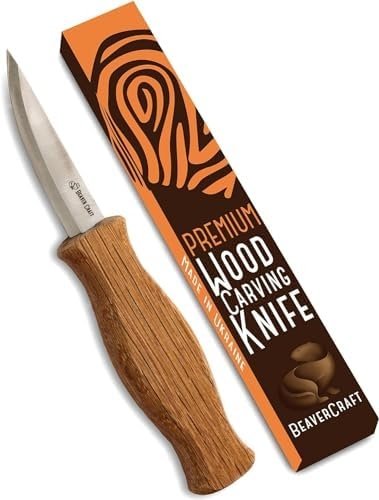 BeaverCraft Wood Carving Knife for Whittling Sloyd Knife C4 3.14″ Wood Whittling Knife for Roughing Wood Carving Chisel Knife for Beginners and Profi – Spoon Carving Tools Knives for Woodworking