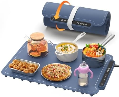 Food Warming Mat, iTRUSOU Electric Warming Tray Full Surface Heating to Keep Food Warm or Thawing, Versatile Food Warmer with Adjustable Temperature for Parties Buffets Gatherings Holidays Daily Use