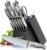 Emojoy Knife Set with Block, 15 Pieces Kitchen Knife Set with Built-in Sharpener, German Stainless Steel Sharp Chef Knife Set with Hollow Handle, Dishwasher Safe and Rust Proof