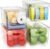 4 Pack Clear Storage Bins with Lids Stackable, Large Plastic Storage Bins with Handle for Pantry Organization and Storage, Perfect Containers for Fridge Organizer, Freezer, Kitchen, Cabinets, Bathroom