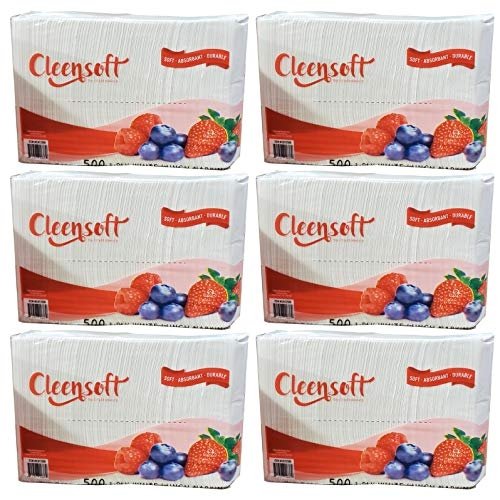 Tiger Chef Paper Napkins Bulk – Small Disposable Quarter Fold 1-PLY Luncheon Napkin – 500 Count – 6 Pack