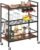 Yoobure Bar Cart with Wheels, Bar Carts for The Home, 3-Tier Rolling Kitchen Cart with Wine Rack and Glass Holder, Home Bar & Serving Carts with Hooks Wine Cart Microwave Cart for Kitchen Living Room