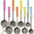 Portion Control Serving Spoons – (8 Piece Set) Restaurant Measuring Serving Ladle Utensils for Weight Loss, Bariatric Gastric Sleeve, Includes 2, 4, 6, 8 oz Solid & Perforated Scoops, 14-1/4″ Long